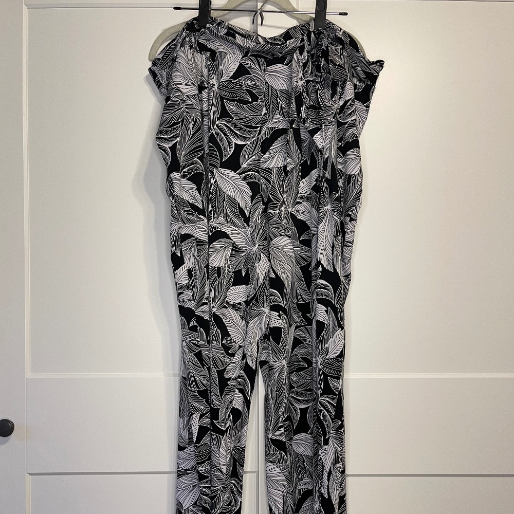 Lane Bryant Matte Jersey Wide Leg Pant with Tie